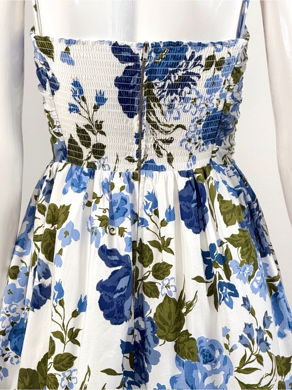 NWT Reformation Kastoria Strapless Floral Maxi Dress in White & Blue Size 2 - Picture 13 of 16